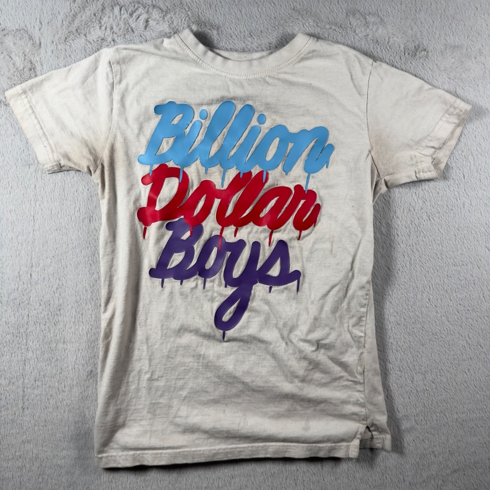 Evolution In Design Billion‎ Dollar Boys Graphic Tee Cream Mens Size M 10/12